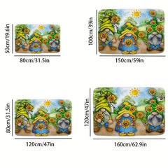 Summer Gnomes Doormat Kitchen Rug Flannel Floor Carpet Mat Anti Slip Boho