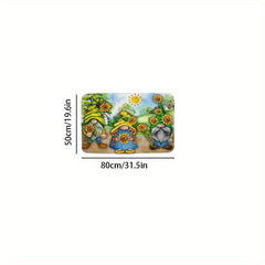 Summer Gnomes Doormat Kitchen Rug Flannel Floor Carpet Mat Anti Slip Boho