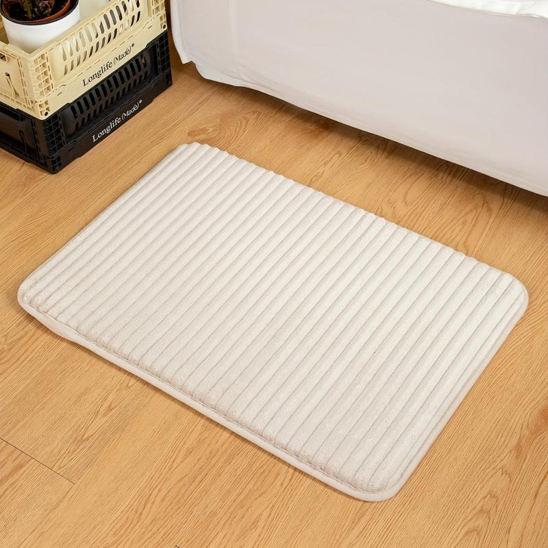 Soft and Absorbent Bathroom Door Mat Anti-Slip Washable Floor Mat