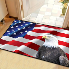 American Flag Outdoor Doormat Patriotic Rugs Machine Washable Anti Slip