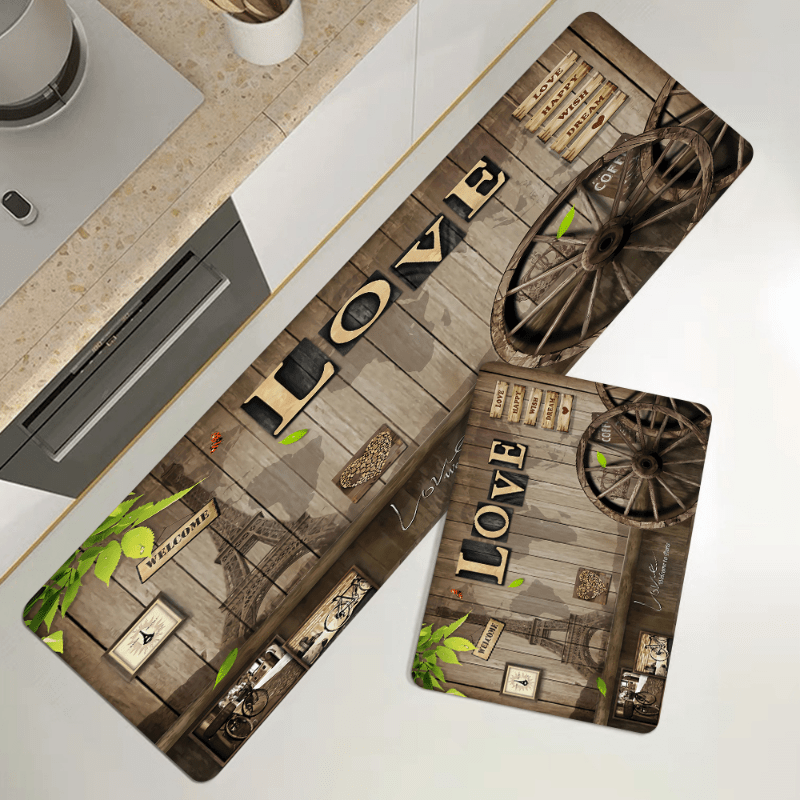 Non Slip Eiffel Tower Kitchen Rug Indoor Doormat Home Decor Stylish