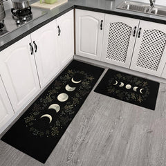 Moon Print Floor Mat Non-slip Kitchen Rug Machine Washable