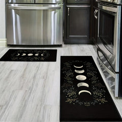 Moon Print Floor Mat Non-slip Kitchen Rug Machine Washable