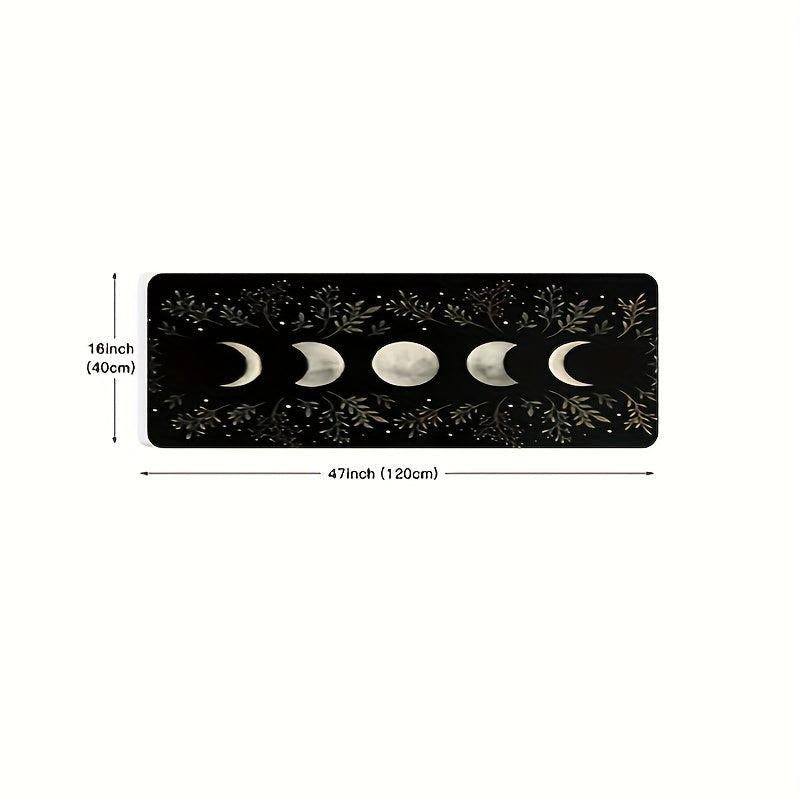 Moon Print Floor Mat Non-slip Kitchen Rug Machine Washable