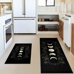 Moon Print Floor Mat Non-slip Kitchen Rug Machine Washable