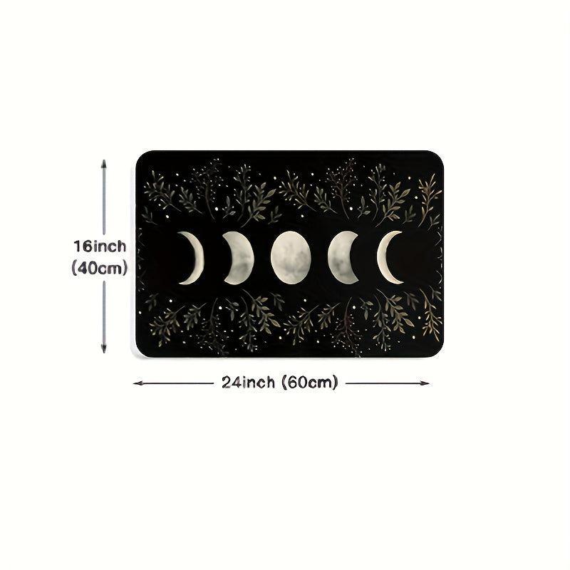 Moon Print Floor Mat Non-slip Kitchen Rug Machine Washable