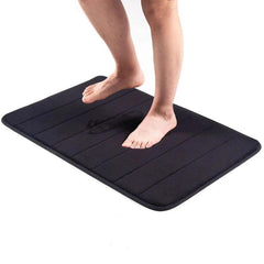 Soft Grey Memory Foam Bath Mat Non Slip Padded Shower Rug