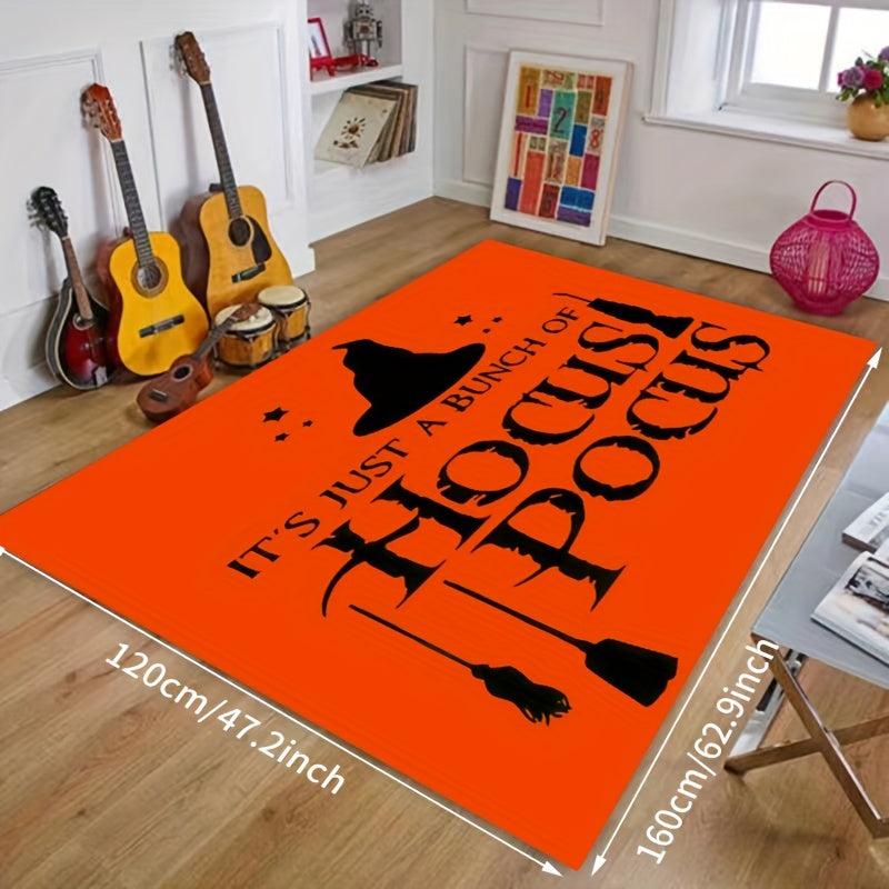 Halloween Magic Hat Kitchen Rug Flannel 3D Living Room Rug Non slip Bathroom Rug