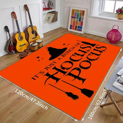 Halloween Magic Hat Kitchen Rug Flannel 3D Living Room Rug Non slip Bathroom Rug