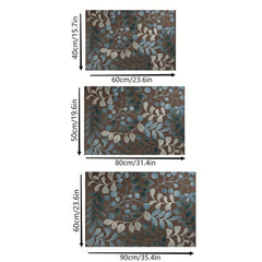 Crystal Velvet Leaf Flower Vine Area Rug Light Floor Mat