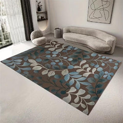 Crystal Velvet Leaf Flower Vine Area Rug Light Floor Mat