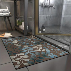 Crystal Velvet Leaf Flower Vine Area Rug Light Floor Mat
