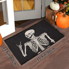 Halloween Skull Pattern Floor Mat Soft Fluffy Bath Rug