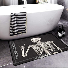 Halloween Skull Pattern Floor Mat Soft Fluffy Bath Rug