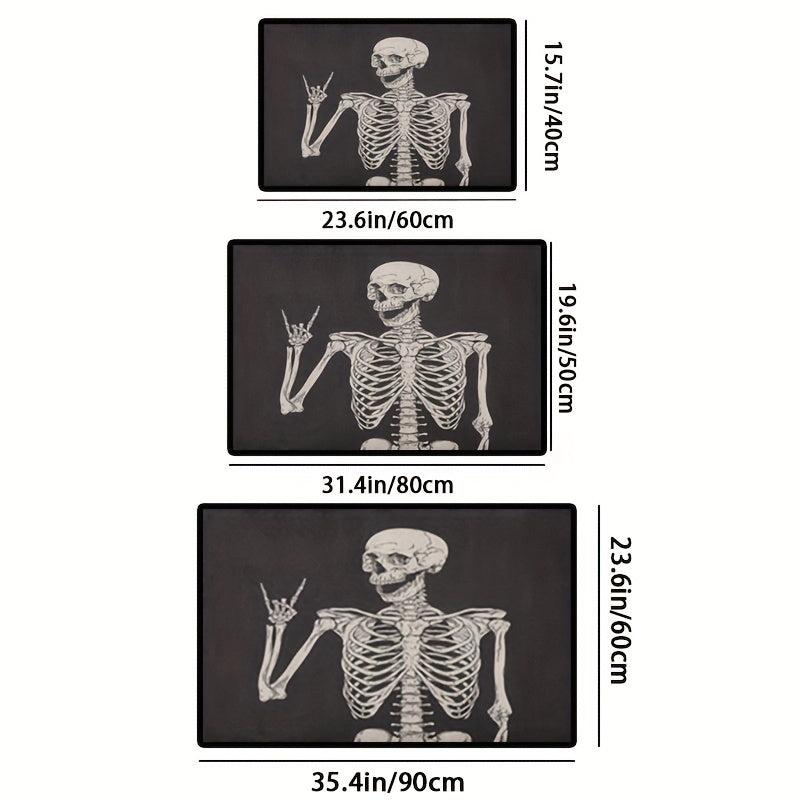 Halloween Skull Pattern Floor Mat Soft Fluffy Bath Rug