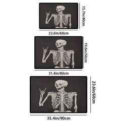 Halloween Skull Pattern Floor Mat Soft Fluffy Bath Rug