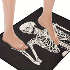 Halloween Skull Pattern Floor Mat Soft Fluffy Bath Rug