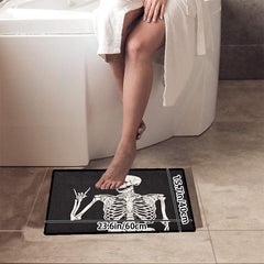 Halloween Skull Pattern Floor Mat Soft Fluffy Bath Rug