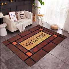 3D Pattern Printing Welcome Home Floor Mat, Non Slip
