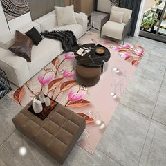 Stylish Flower Living Room Rug - Elegant Home Decor Accent