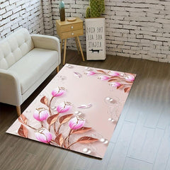 Stylish Flower Living Room Rug - Elegant Home Decor Accent