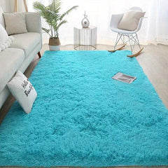 Teal Plush Shag Rug Soft Fluffy Area Carpet for Living Room Bedroom Nursery Dorm