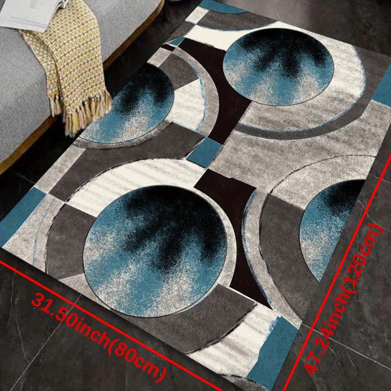 Geometric Pattern Floor Carpet Durable Non Slip Washable for Living Room Bedroom
