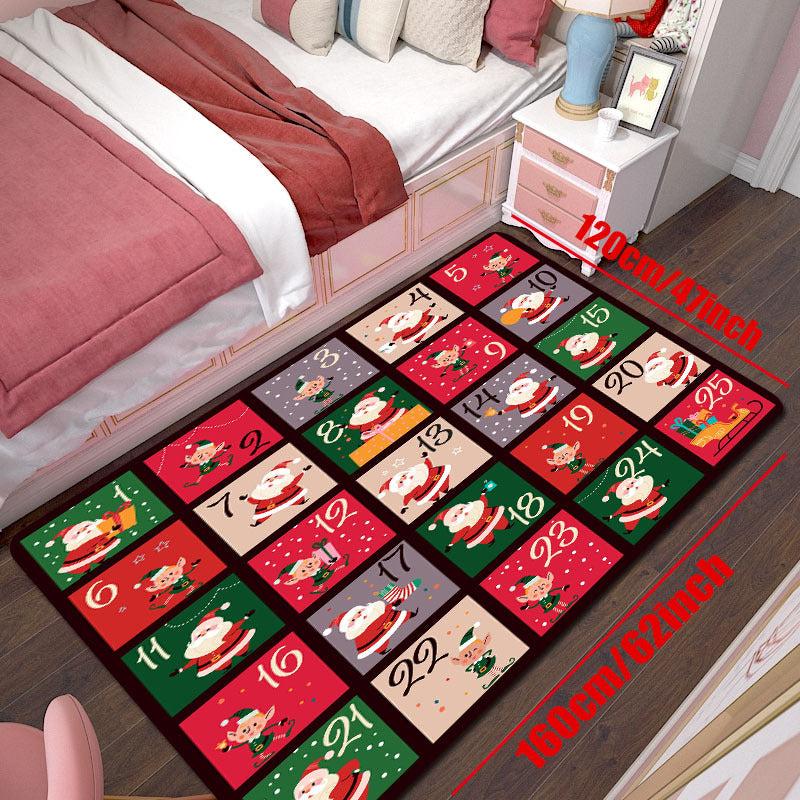 Funny Santa Claus Merry Christmas Retro Photo Sticker Area Rug