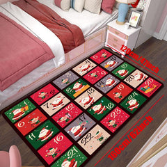 Funny Santa Claus Merry Christmas Retro Photo Sticker Area Rug