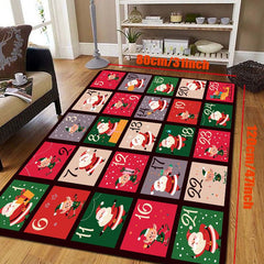 Funny Santa Claus Merry Christmas Retro Photo Sticker Area Rug