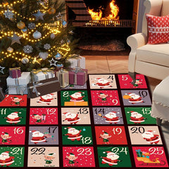 Funny Santa Claus Merry Christmas Retro Photo Sticker Area Rug
