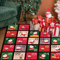 Funny Santa Claus Merry Christmas Retro Photo Sticker Area Rug