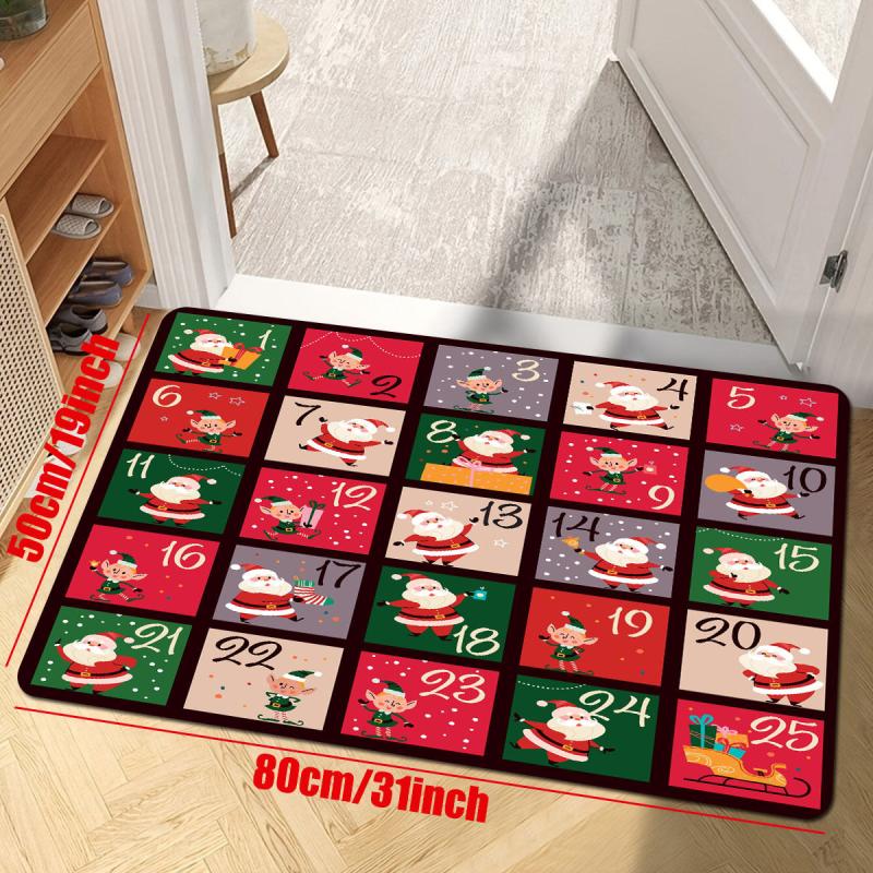 Funny Santa Claus Merry Christmas Retro Photo Sticker Area Rug