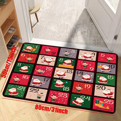 Funny Santa Claus Merry Christmas Retro Photo Sticker Area Rug
