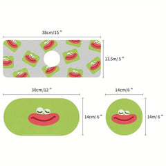 3pcs Bathroom Faucet Suction Cup Mat Set