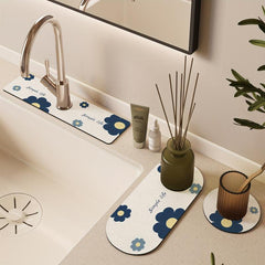 3pcs Bathroom Faucet Suction Cup Mat Set