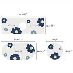 3pcs Bathroom Faucet Suction Cup Mat Set