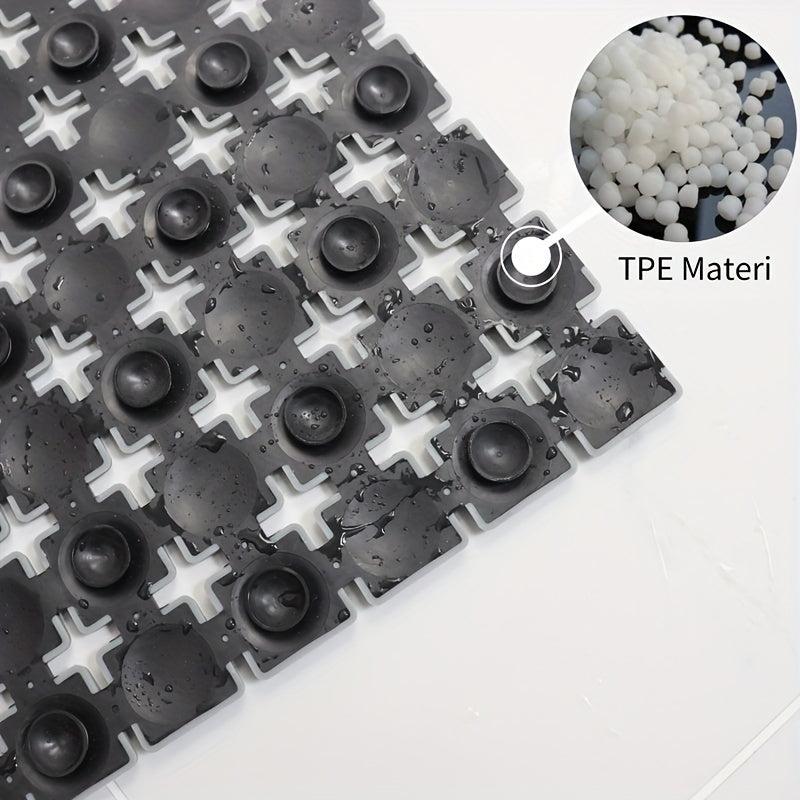 Anti-slip Shower Stall Mat with Suction Cups and Drain Holes - 38 x 68cm
