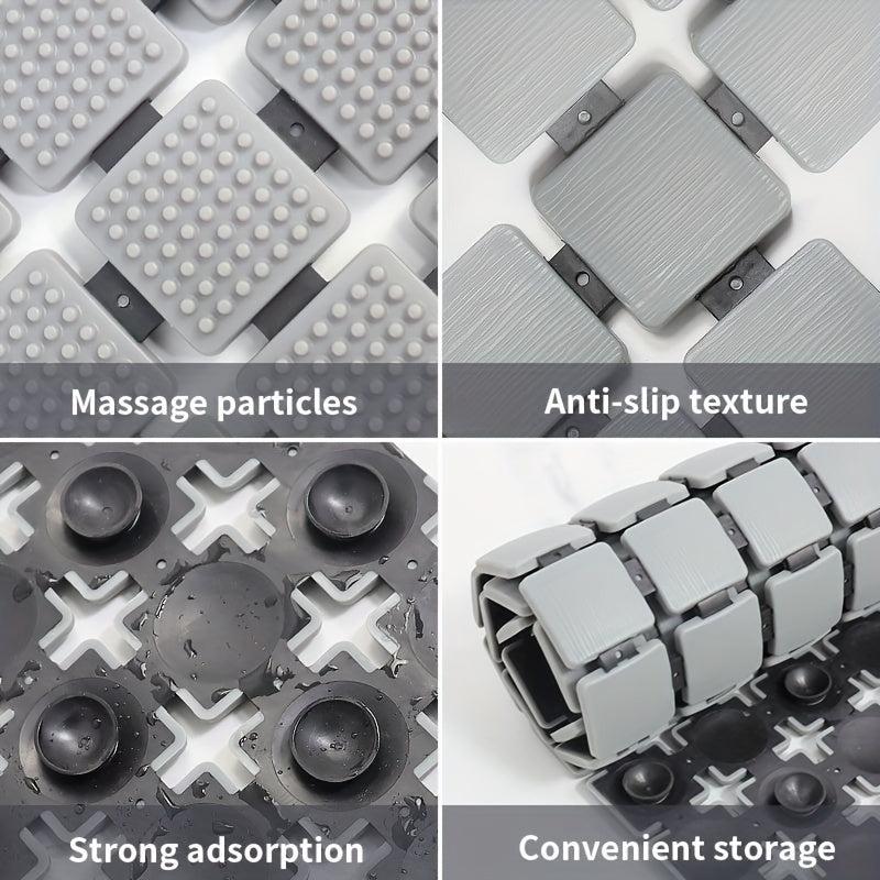 Anti-slip Shower Stall Mat with Suction Cups and Drain Holes - 38 x 68cm