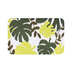 Leaf Pattern Bathroom Floor Mat Soft Memory Foam Bath Rug