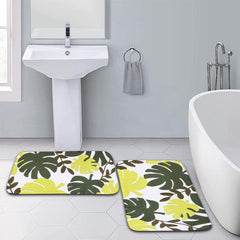 Leaf Pattern Bathroom Floor Mat Soft Memory Foam Bath Rug