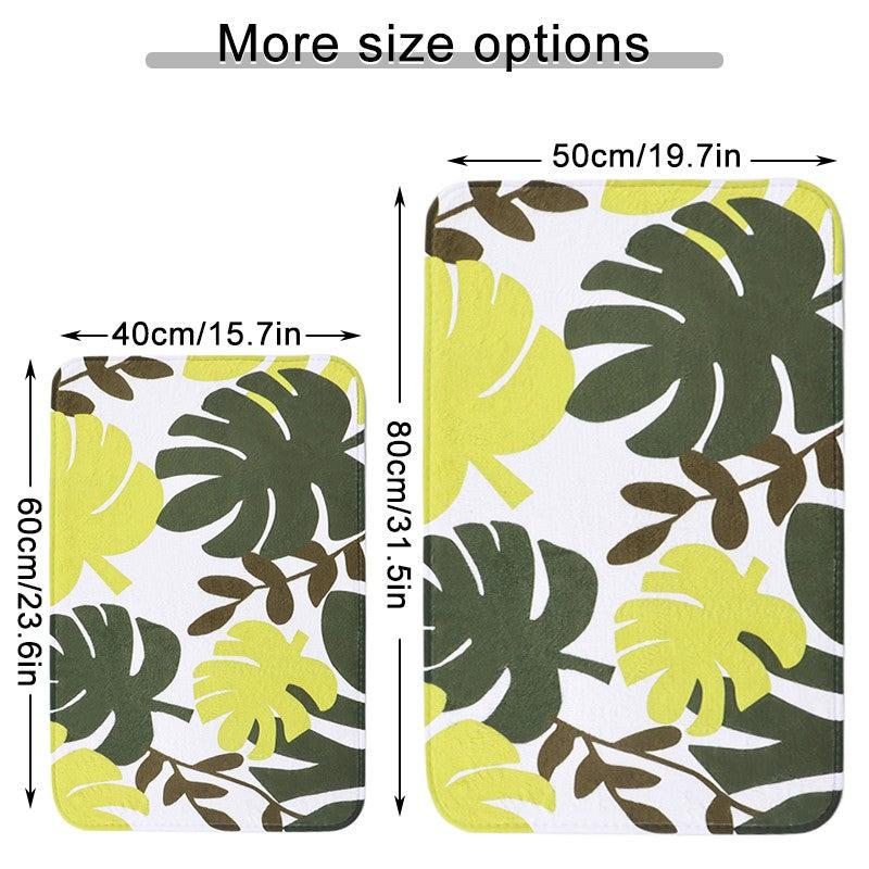 Leaf Pattern Bathroom Floor Mat Soft Memory Foam Bath Rug