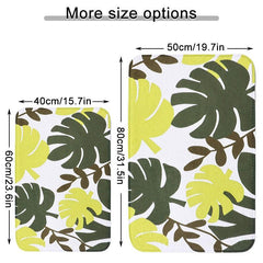 Leaf Pattern Bathroom Floor Mat Soft Memory Foam Bath Rug