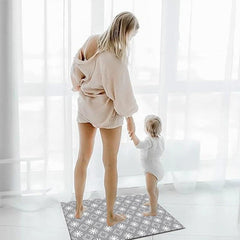 Geometric Pattern Soft Bath Rug Machine Washable Absorbent Mat