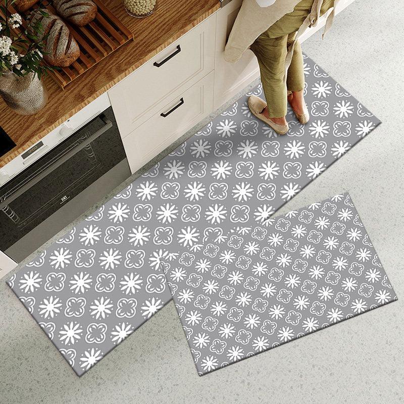 Geometric Pattern Soft Bath Rug Machine Washable Absorbent Mat