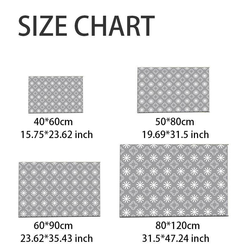 Geometric Pattern Soft Bath Rug Machine Washable Absorbent Mat