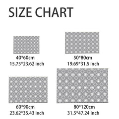 Geometric Pattern Soft Bath Rug Machine Washable Absorbent Mat