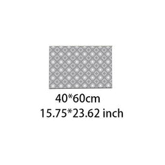 Geometric Pattern Soft Bath Rug Machine Washable Absorbent Mat