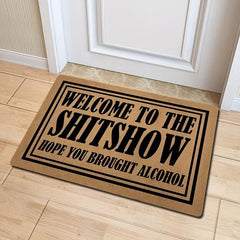 Welcome Home Doormat Modern Geometric Low Pile Indoor Outdoor Entrance Mat