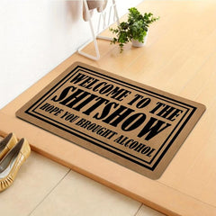Welcome Home Doormat Modern Geometric Low Pile Indoor Outdoor Entrance Mat
